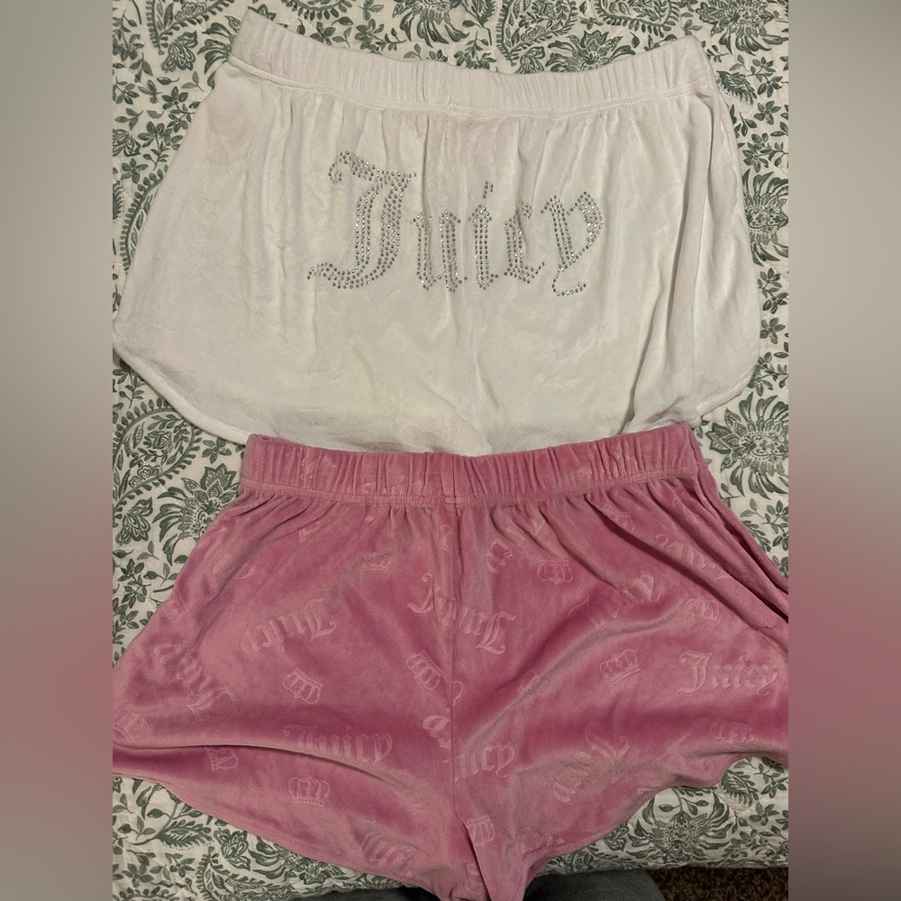 Juicy Couture Pink and Cream Shorts